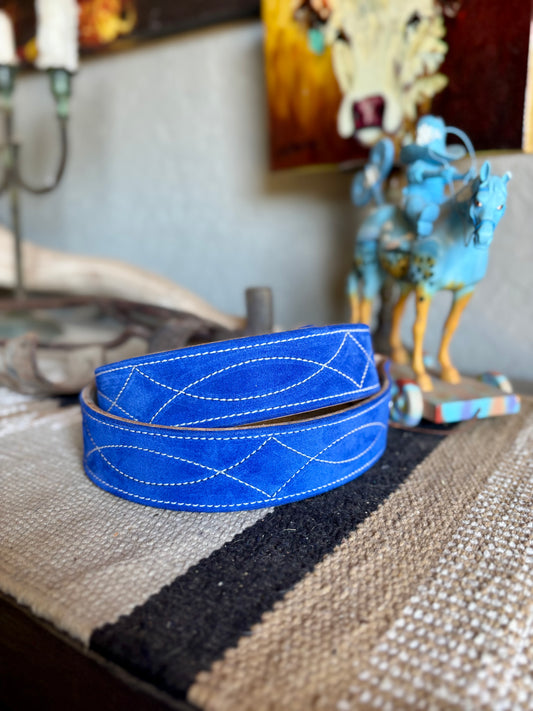 Suede Belt - Blue